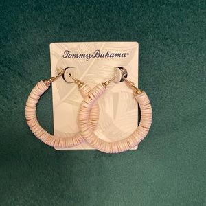 NWT Tommy Bahama pink coral shell hoop earrings